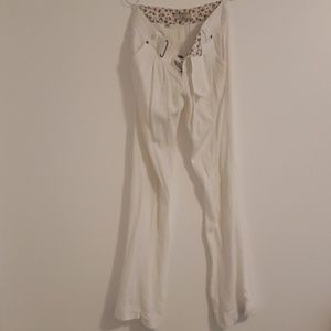 White linen pants